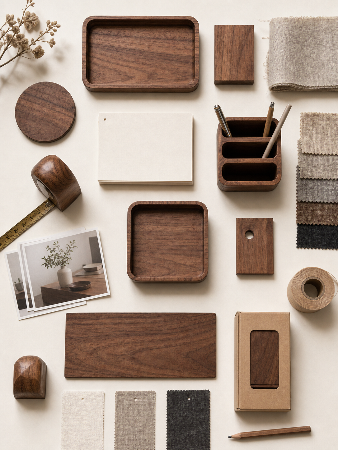 Walnut trays and small home objects